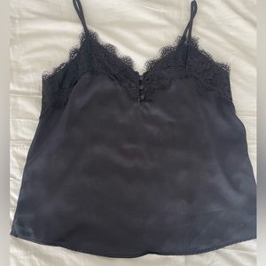 Black silky tank